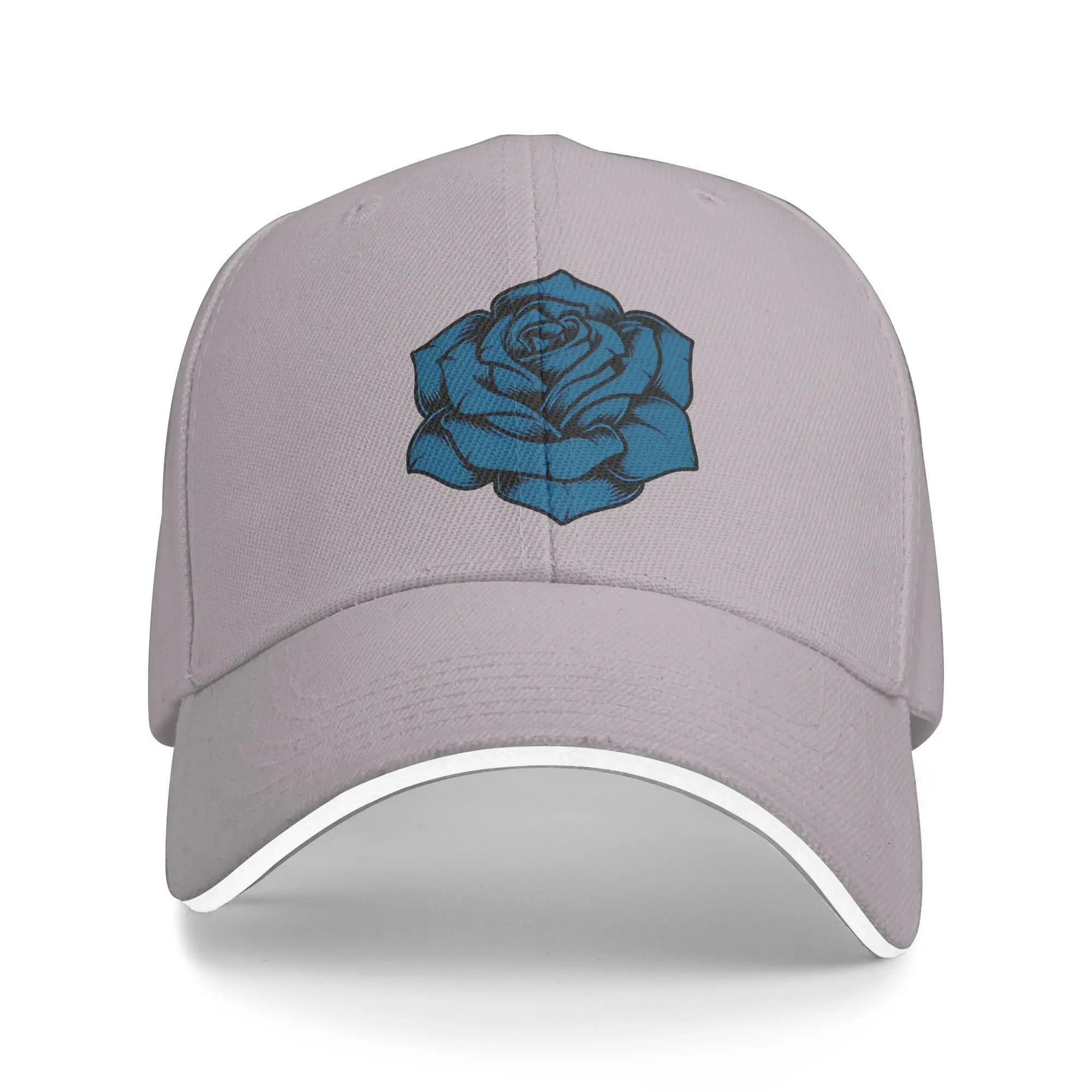 Ado Blue Rose Casual Baseball Cap Outdoor Sports Trucker Hat