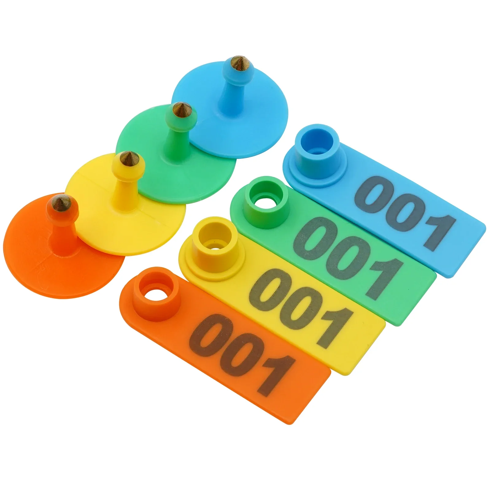 

100Pcs Animal Sheep Ear Tag Signs with Numbers Ear Laser Typing Copper Head Earrings Farm Animal Identification Card