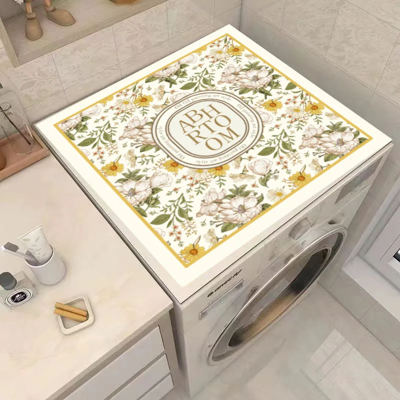 Nordic Washing Machine Cover Diatom Mud Dust-proof Water-absorbent Multi-function Fashion Bedside Cupboard Protective Home Decor