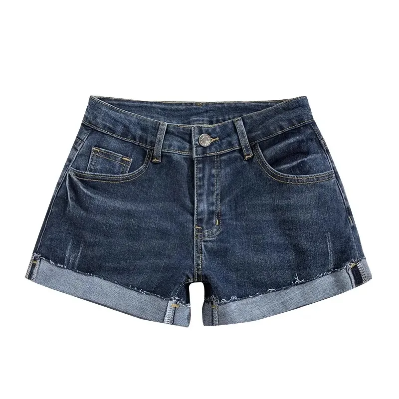 

Женские джинсовые шорты с низкой посадкой и отворотами, облегающие, сексуальные, летняя новинка, утягивающие фигуру