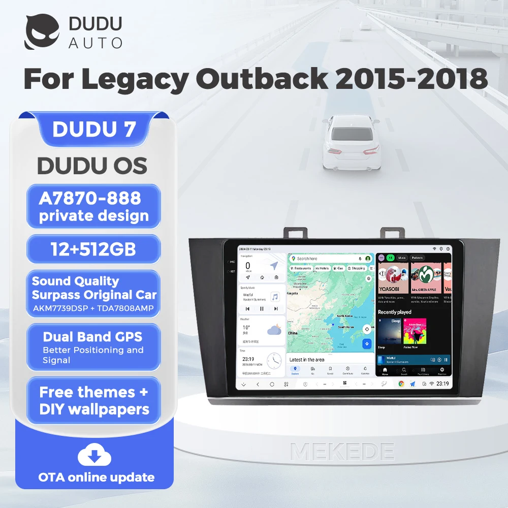 DUDUAUTO DUDU7 DUDU6 Car intelligent Navigation Radio For Subaru Legacy Outback 2015-2018 Wireless Car-play AKM7739 DSP Stereo