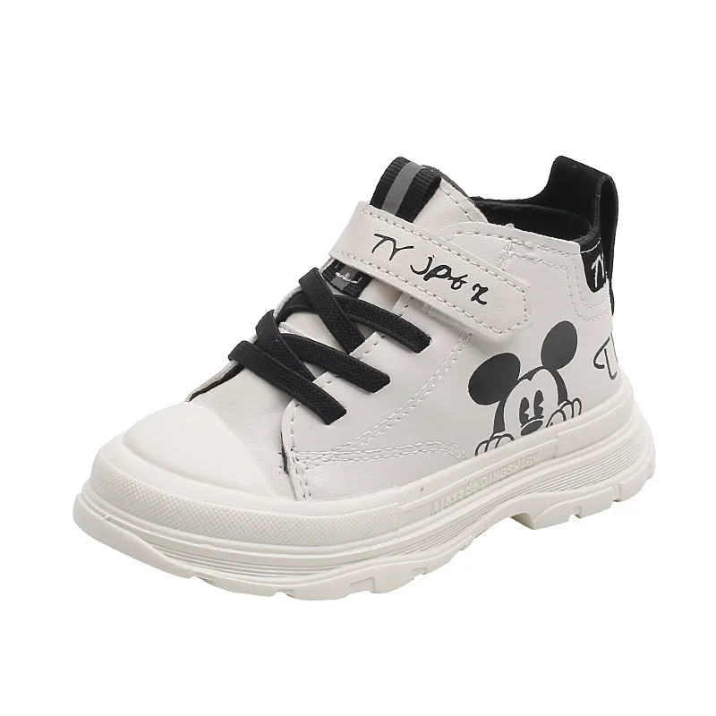 Disney Children Casual Shoes Boys Girl Sneakers Spring Autumn Kids Boots Shoes Mickey Mouse Boys Casual Shoes