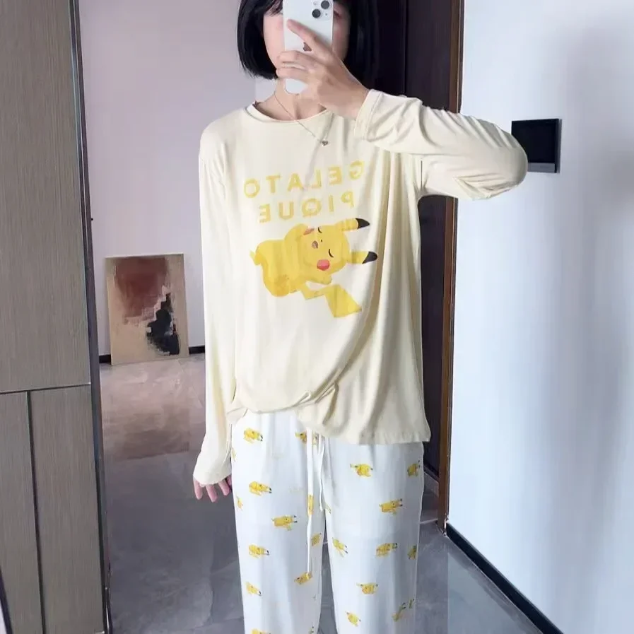 Pajamas Set  Women Room Wear Ladies Sleepwear Loungwear  Kawaii Clothes  Department House  Two-piece