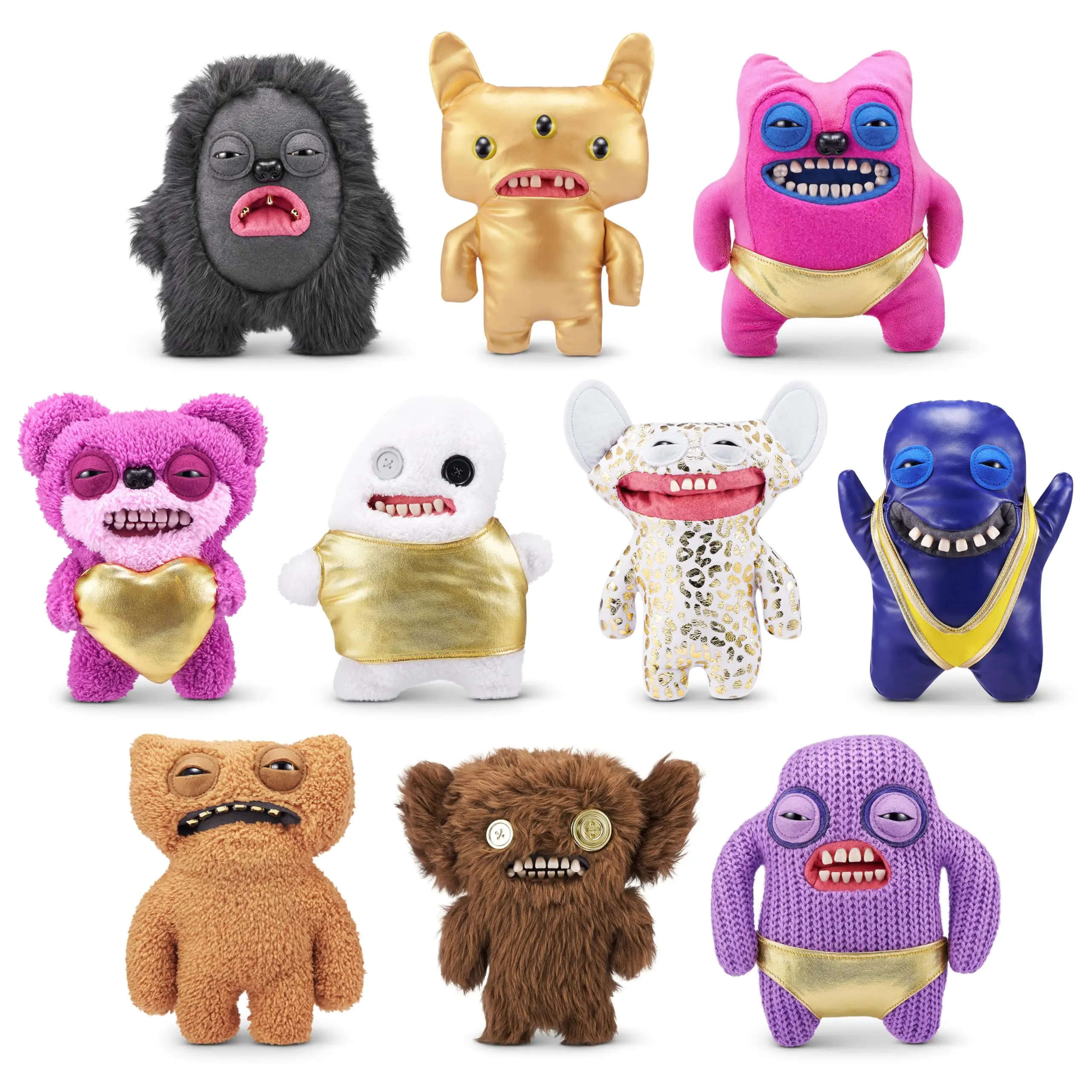 Original Fuggler Funny Ugly Monster Gold Rush Series Soft Plush Toy Funny Tooth Figurine Collectible Plush Toy Birthday Gift