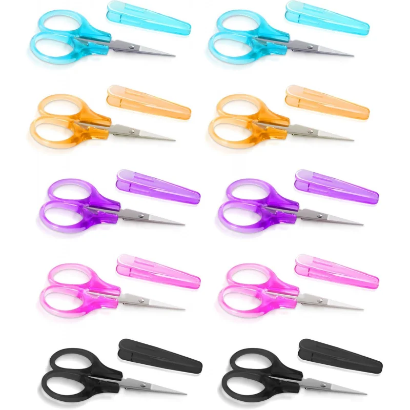 5/10/15 Pcs Small Multi-Purpose Scissors, Stainless Steel Sharp Mini Detail Craft Scissors with Protective Cover, 3.5 Inch