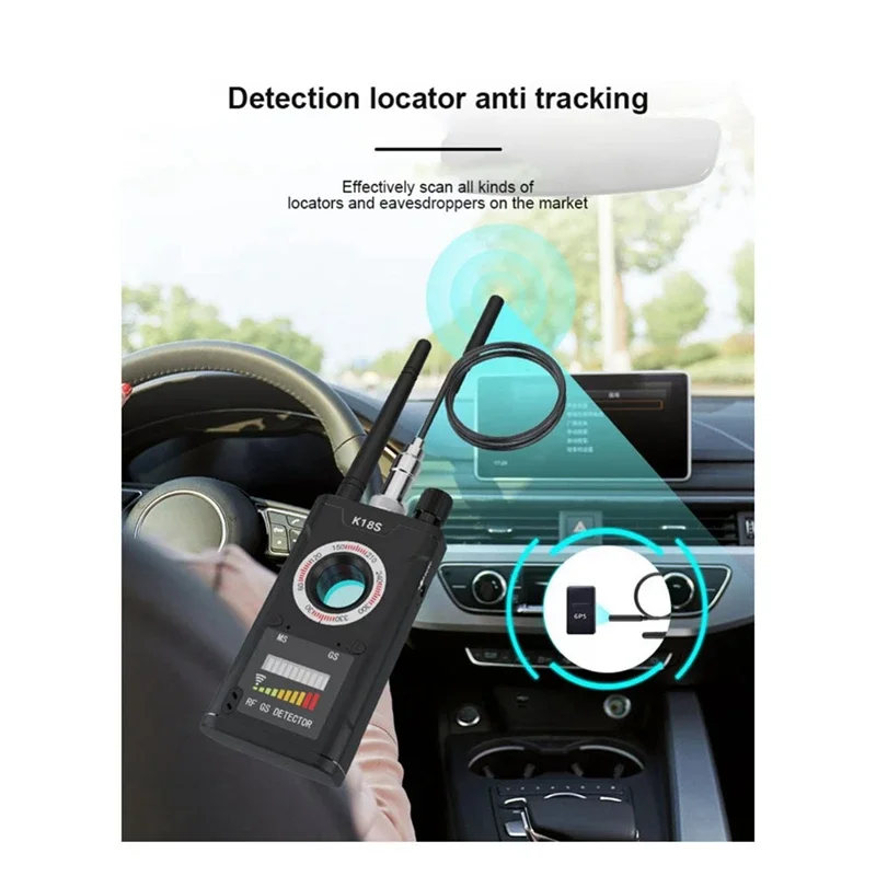 K18S Multifunction Reverse Camera Detector Anti Monitoring GPS Signal RF Tracker Detect Covert Listening Device