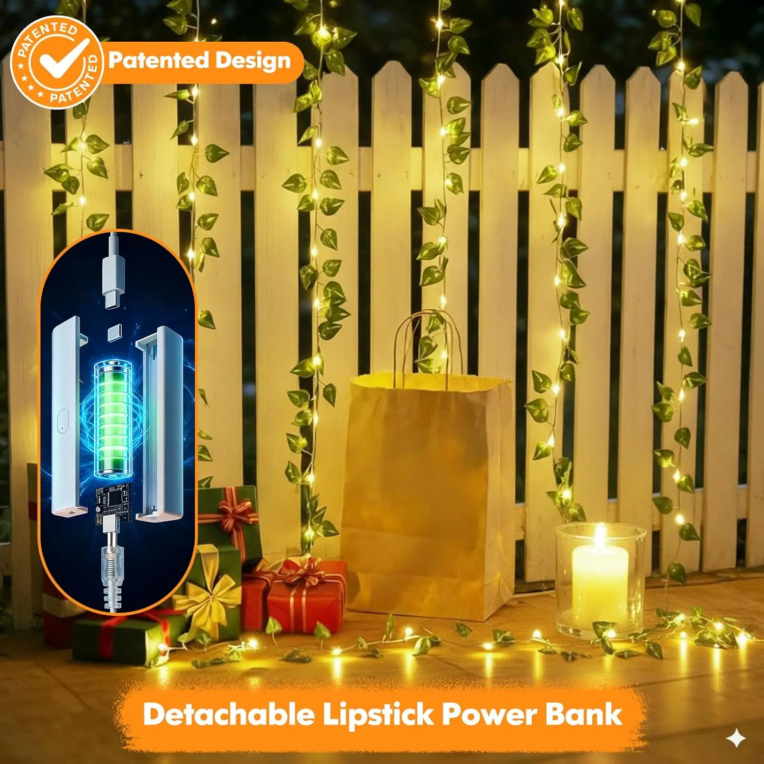 قابلة للشحن الكرمة الجنية مصباح 100-LED اللبلاب سلسلة شرائط مصباح مع 8 طرق ومؤقت غرفة نوم حدائق ديكورات منزلية للزفاف #2