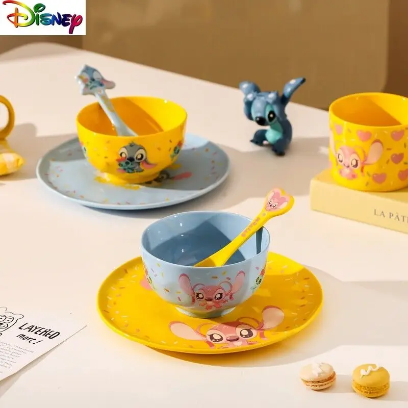 

Модная креативная мультяшная стежка Диснея, милая посуда и посуда, бытовая керамическая подглазурная цветная легкая роскошная миска для риса