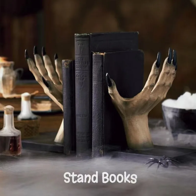 Witch Hand Book Stand Halloween Goth Room Bedroom Decor Resin Holder Gothic Decor Holder Black Holiday Party Decoration