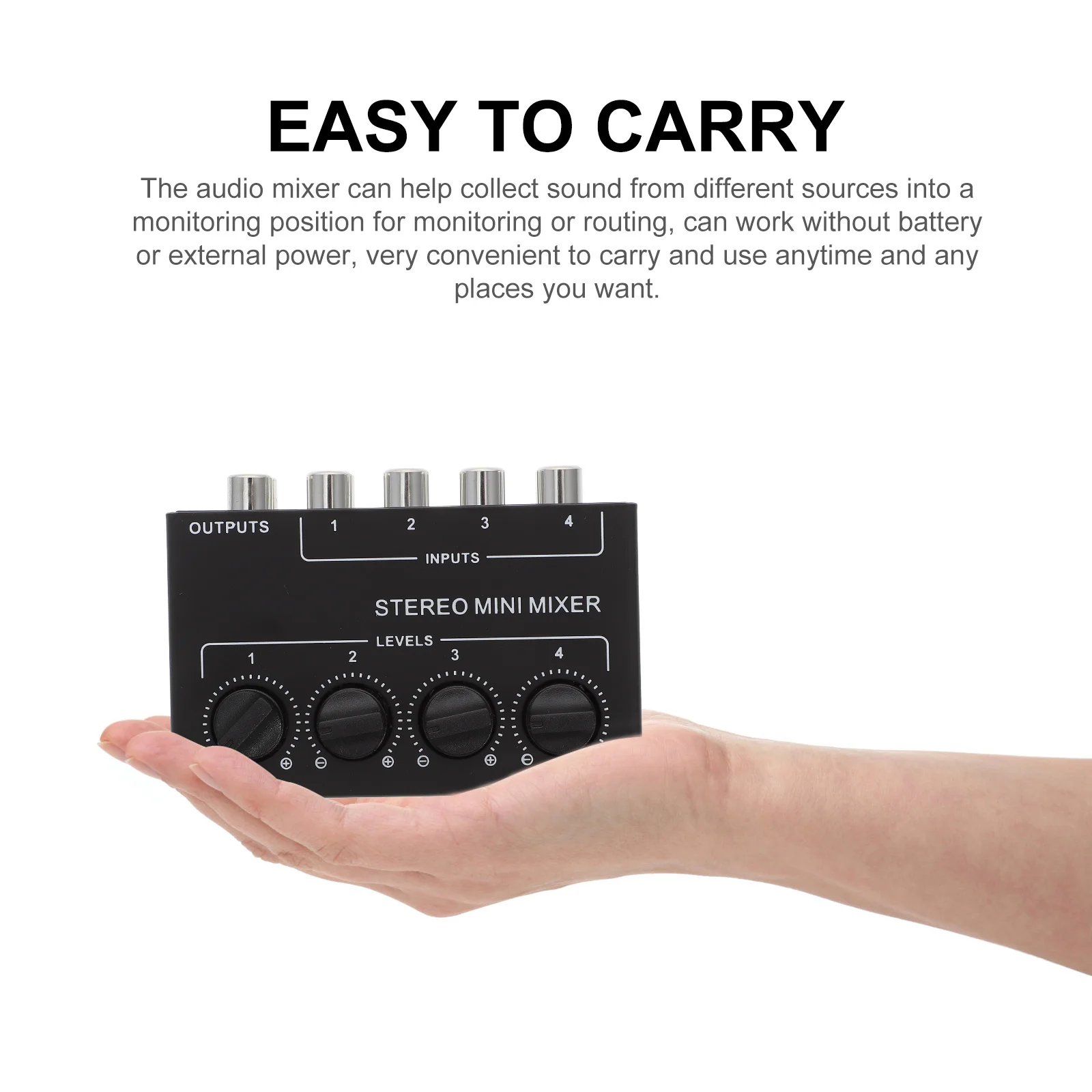 

Channel Audio Portable 4 Channel Mixer Mini Stereo Passive Mixer For Live Streaming Recording Dj Equipment