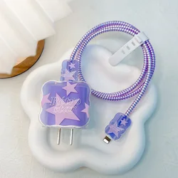 Custodia protettiva per adattatore per lettere Stars di moda per iphone 18W/20W custodia protettiva a spirale per avvolgicavo per caricabatterie rapido