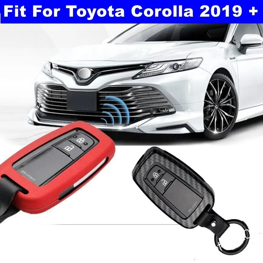 

Car Accessories Key Protector Case Cover Decor Shell Fit For Toyota Corolla 2019 2020 2021 20222023 Red / Carbon Fiber Look