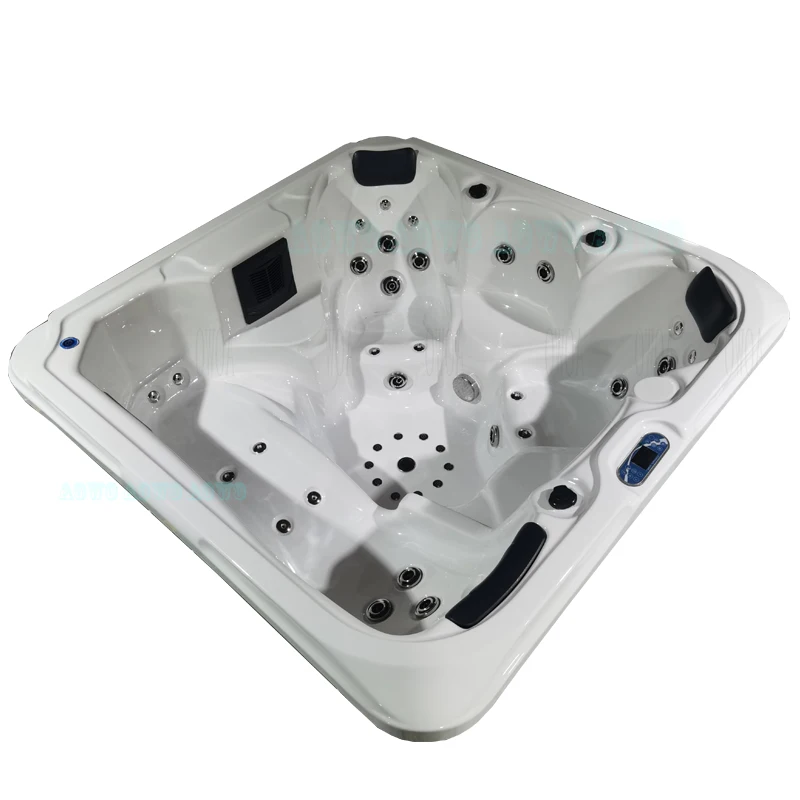 Brilliant Horn Lights and air Bubble Bath Hansgroheer Spa Bathtub for 5-6 Person Seating Can Be Controlled Remotely by Phone