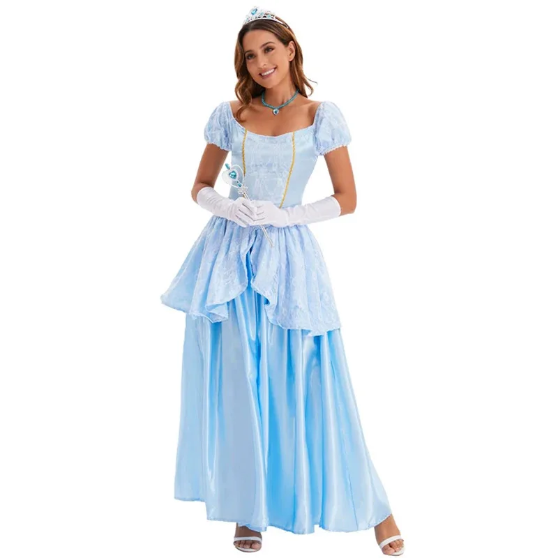 فستان الأميرة سيسي للهالوين للسيدات البالغات زي قصر القرون الوسطى ملابس لعب الأدوار الملكة