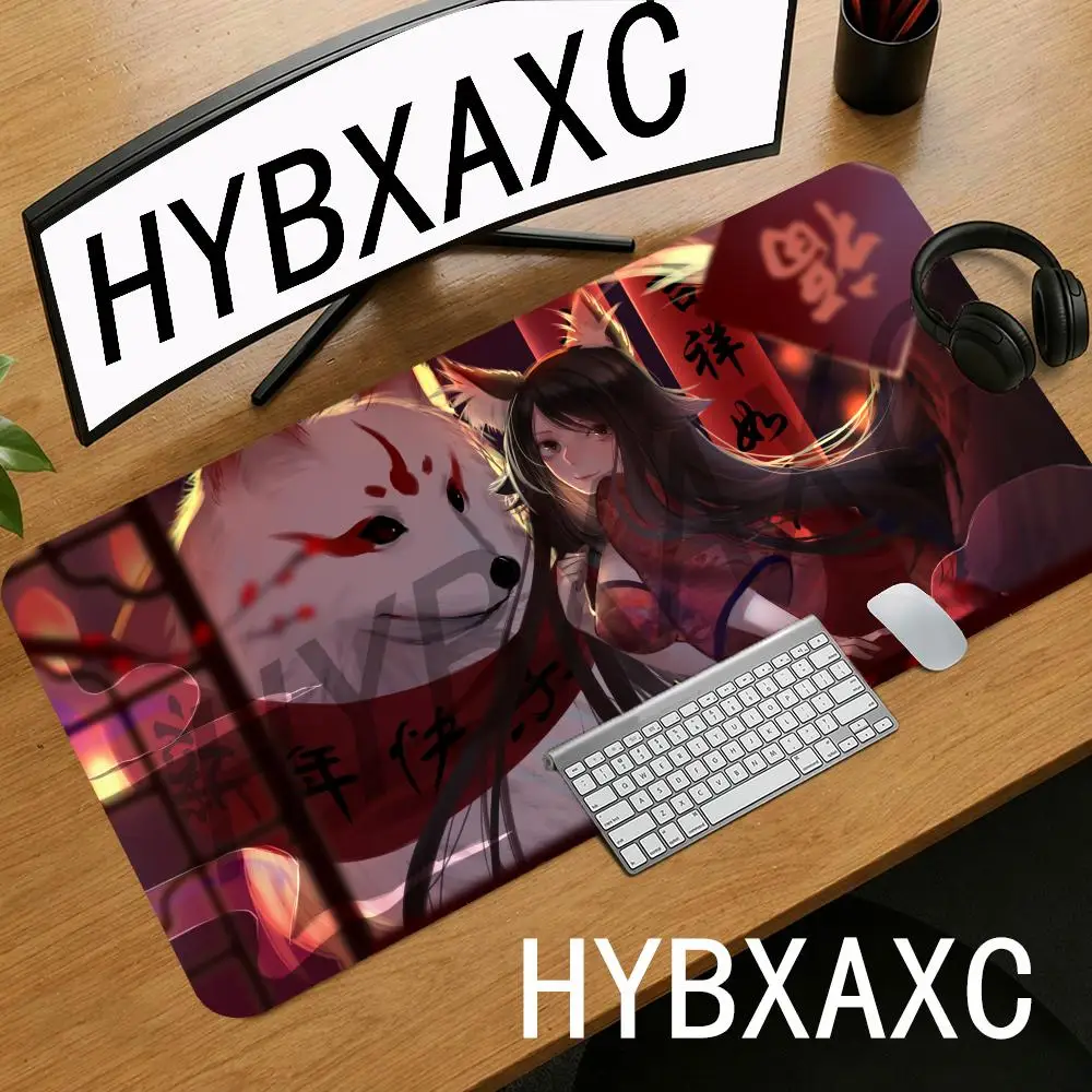 

HYBXAXC Kitsune Fox Spirit Japanese Festival Mouse Pad Non-Slip Rubber Desk Mat for Gaming Office Mousepad with Stitched Edges