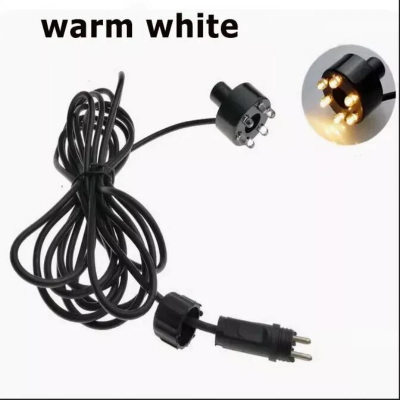 anel de luz subaquatica multicolor para fonte lagoa de peixes jardim aquatico adaptador ac branco quente multicolor led 01