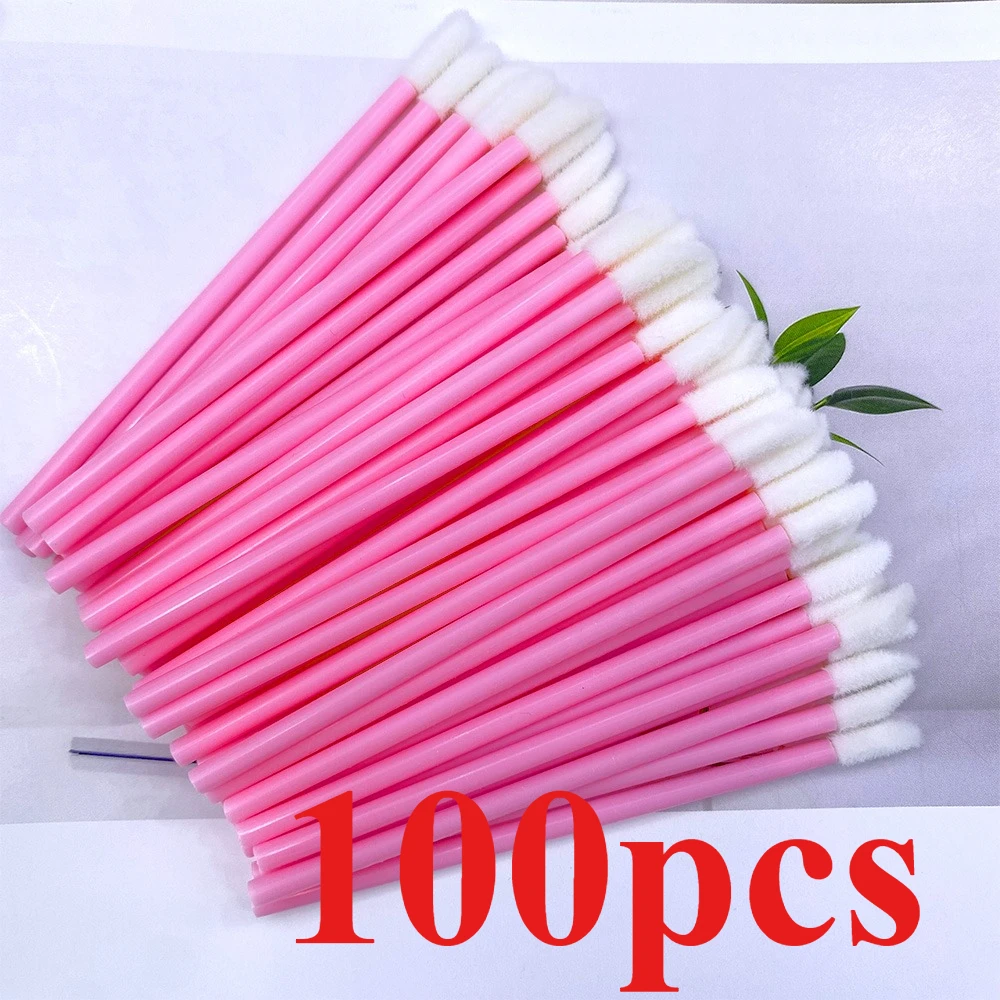 100Pcs Einweg Lippen Pinsel Wimpern Verlängerung Make-Up Pinsel Lash Verlängerung Mascara Applikator Lippenstift Zauberstäbe Kosmetische Werkzeuge
