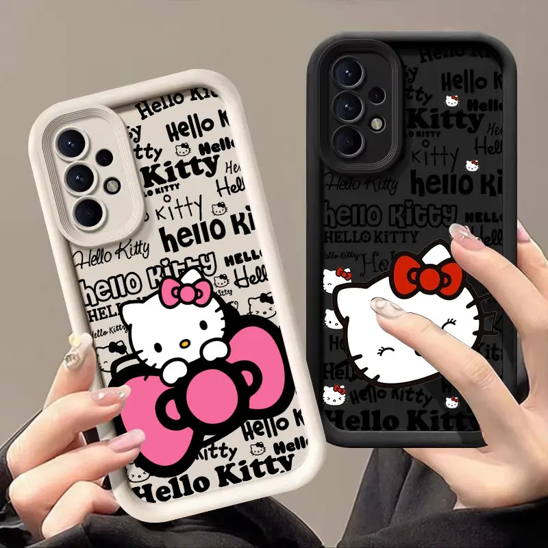 Hello Kitty Cute Girl Case For Samsung Galaxy A55 A54 A35 A53 A52 A34 A12 A13 A14 A15 A16 A21S A25 A32 A33 Silicone Phone Cover