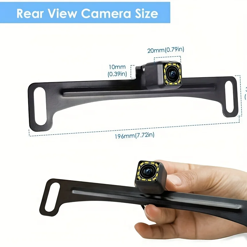 Adjustable Rotatable Car Reverse Camera, 90° Adjustable Mount 12LED Night Vision, Ideal for SUVs, Pickup Trucks -