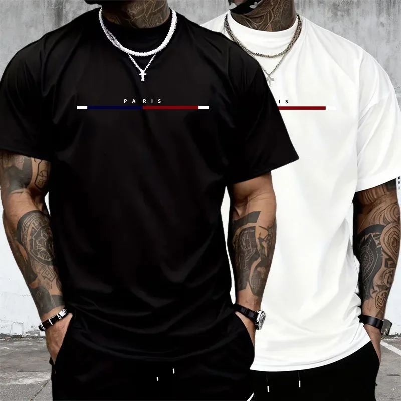 Mode Herren T-shirt Baumwolle Druck Kurzarm Täglich Casual Tees Outdoor Sport Jogging Kleidung Straße Weiche Lose T-shirt