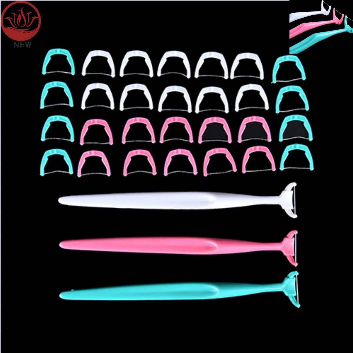 1 Holder+20Pcs Dental Toothpick Flosser for Oral Deep Clean Tooth Thread Floss Pick Floss Picks Inter-dental Brush Teeth Stick