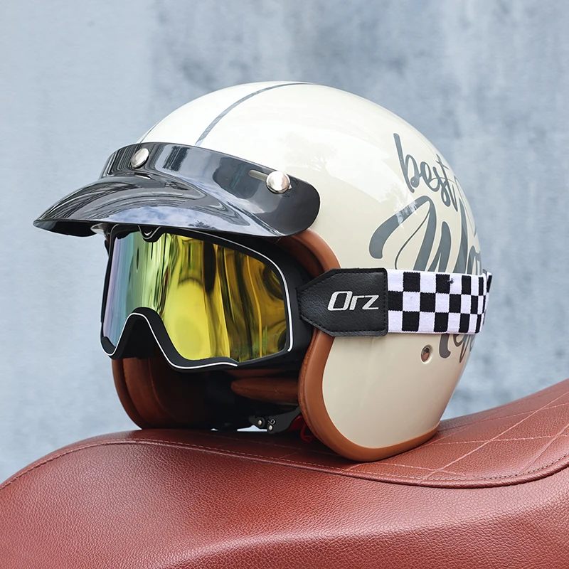 

Motorcycle helmets for men and women, vintage Harley helmets, electric bikes, all season 3/4 half helmets, scooters