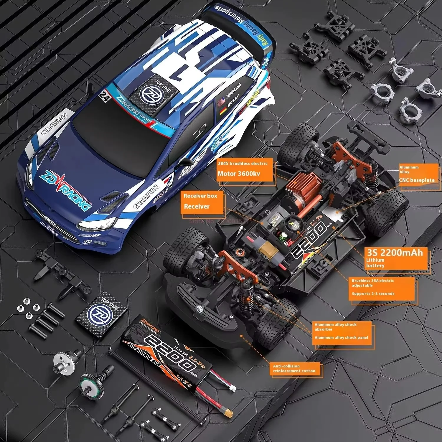 

ZD RACING RX12 1:12 Scale High-Speed 4WD Brushless Electric RC Car Toy for Adults And Kids Rally Racing Vehicle Model Gift