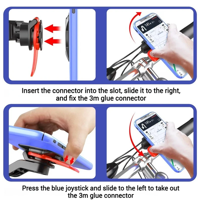 Soporte para Teléfono de Bicicleta, Soporte para Manillar de Bicicleta, Soporte para Teléfono de Navegación a Prueba de 