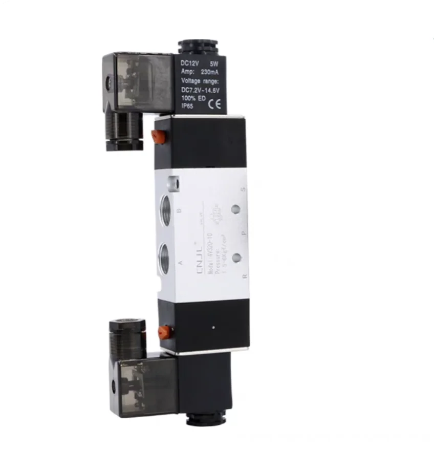 Pneumatic Actuator DC24V IP65 0.15-0 800 Billion Pa Dual Coil Solenoid Air Valve 3 Position 5 Way 2 Position