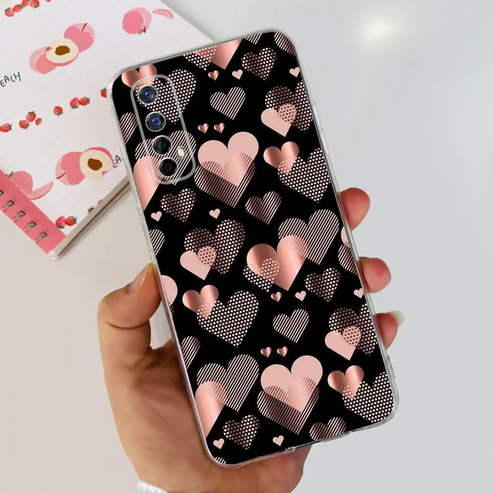 For Realme 7 RMX2155 Case Cute Cat Cartoon Astronaut TPU Soft Silicone Clear Cover For Oppo Realme 7 realme7 Phone Case Funda
