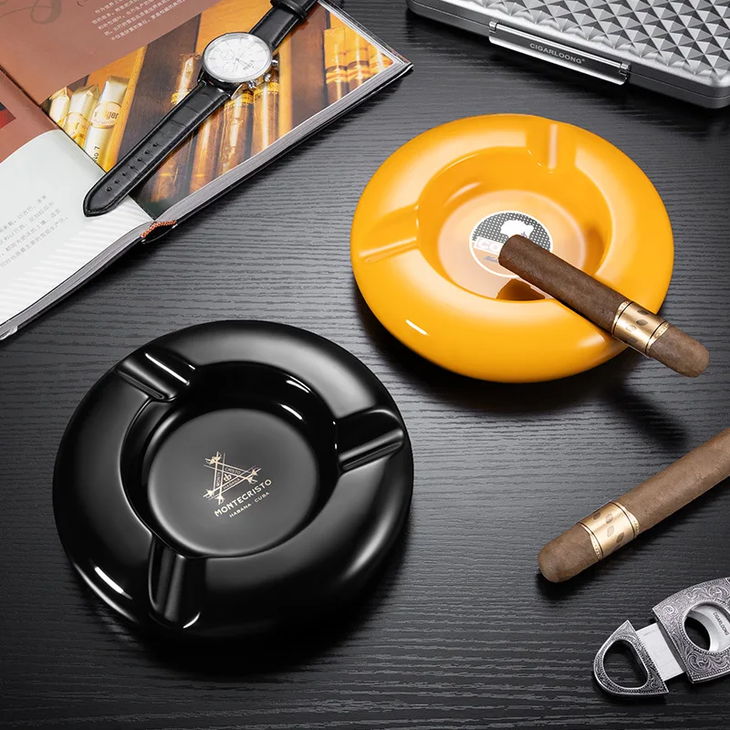 

Современная стеклянная пепельница для сигар и держатель, компактная портативная отдельно стоящая конструкция для рабочего стола | Подарок для мужчин