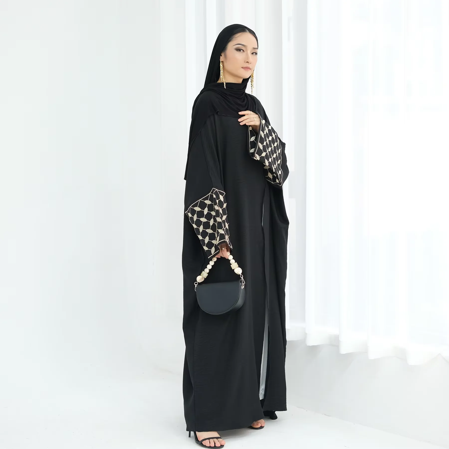 Embroidery Open Abayas for Women Muslim Kimono Jalabiya Turkey Dress Dubai Robe Eid Djellaba Ramadan Kebaya Caftan Marocain Gown