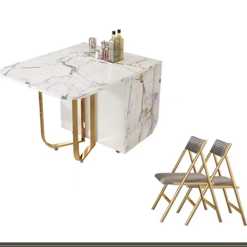 

Nordic Design Living Table Rectangular Unique White Space Saving Marble Table Folding Mobile Small Mesas De Comedor Furniture