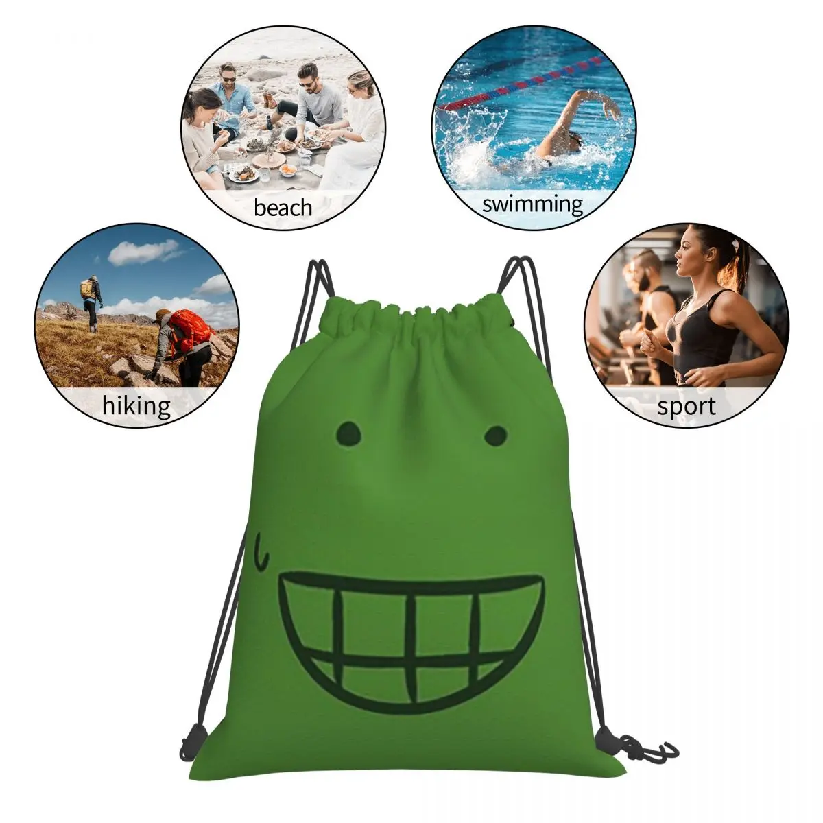Liam Plecak From HFJone (WEIRD SMILE) 1 mochilas casuais portáteis com cordão bolsa esportiva bolsas para livros para estudantes de viagem