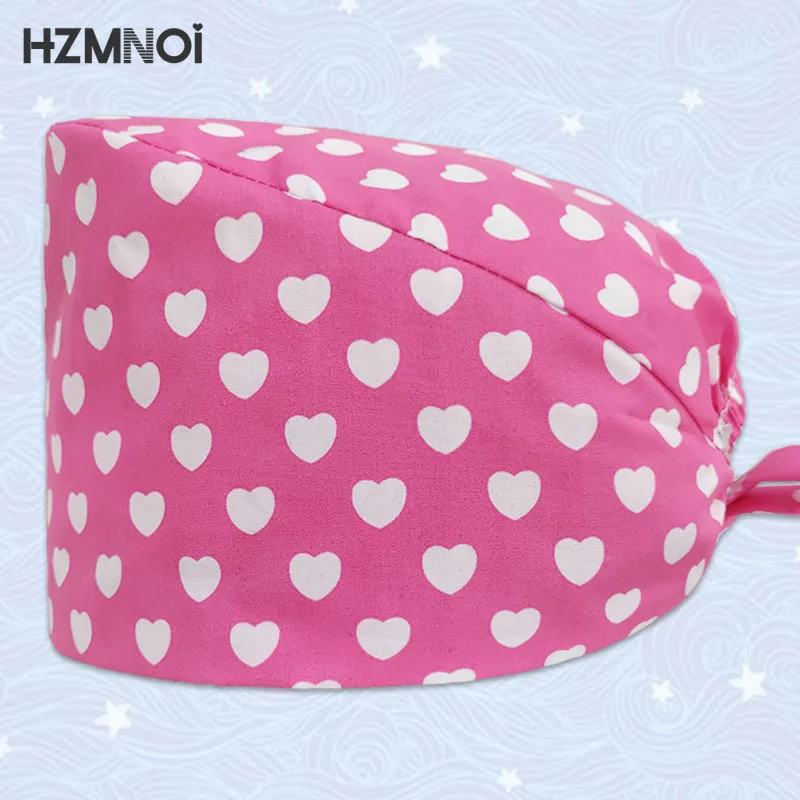 Fashion Color Printing Nurse Cap Breathable Surgeon Surgical  Dentist  Kitchen Laboratory Work  Beauty Salon Scrub