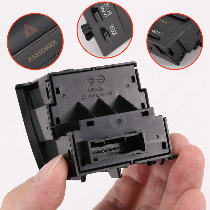 لوحة عدادات السيارة زر تبديل الطوارئ التجمع ، فلاش مزدوج ، زر ضوء تحذير لتويوتا فيوس ياريس #4