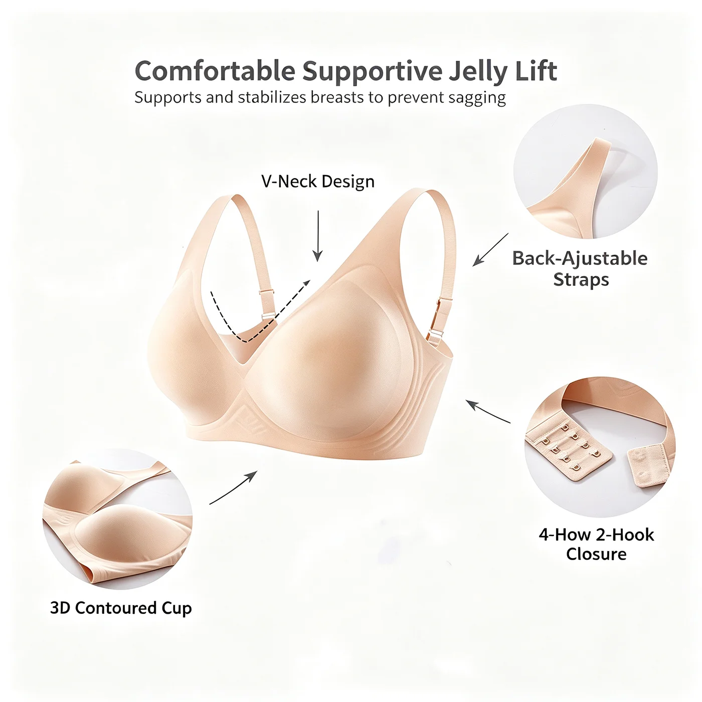 Women Jelly Bra Seamless Wire- - Wirefree Bra Comfort review and price