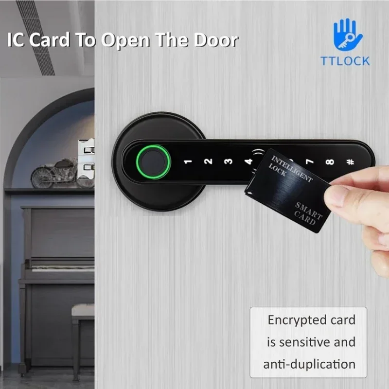 

TTlock Smart Door Locks Biometric Fingerprint Password Keys IC Card NFC TTlock APP Unlock Electronic Lock Home Handle Locks