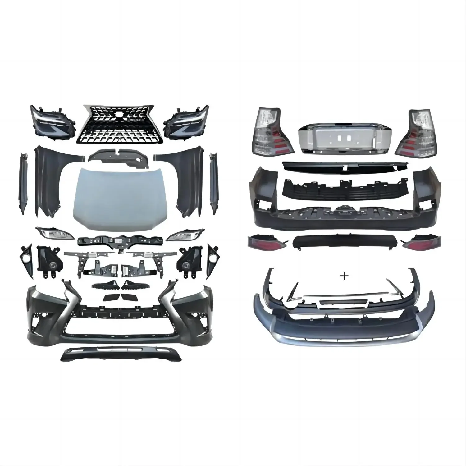 

BR C-Body Kit for to YO TA Land-cruiser Prado 10-20 Modified to for lexus GX460 New with Front Bumper Grille Facelift