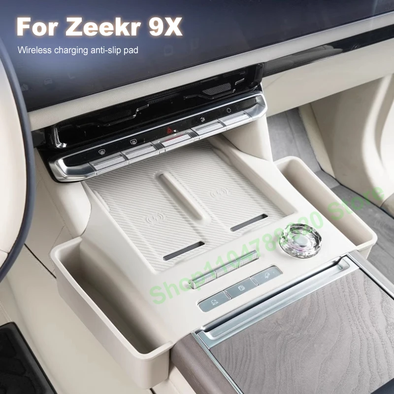 

For Zeekr 9X Wireless Charging Pad Silicone Central Control Water Cup Protective Mat Car Interior Accessories