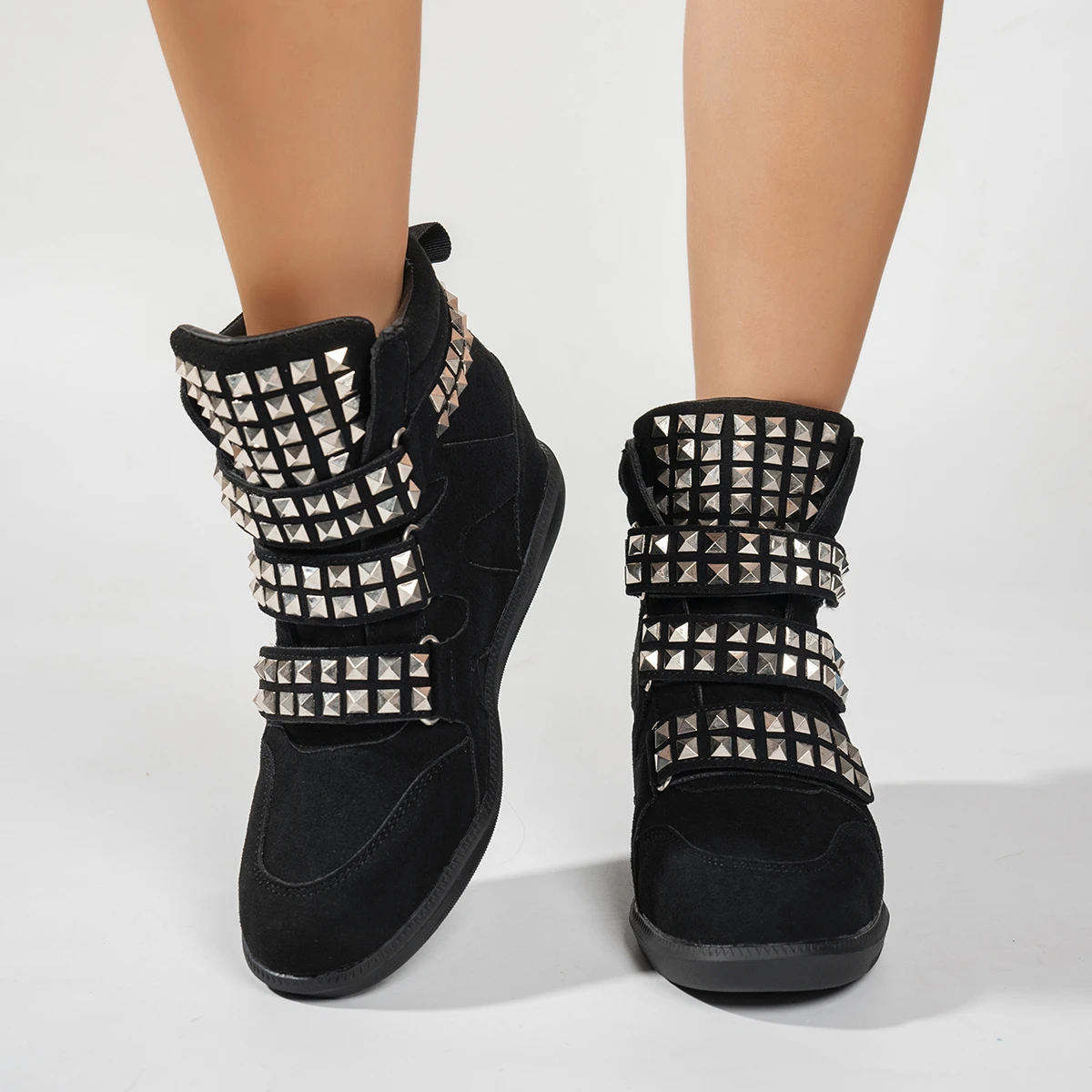2026 New Studded Buckled Women Ankle Boots Trend Cool Punk High Heels Booties Soft Fashion Causal Dress Party Shoes for Women