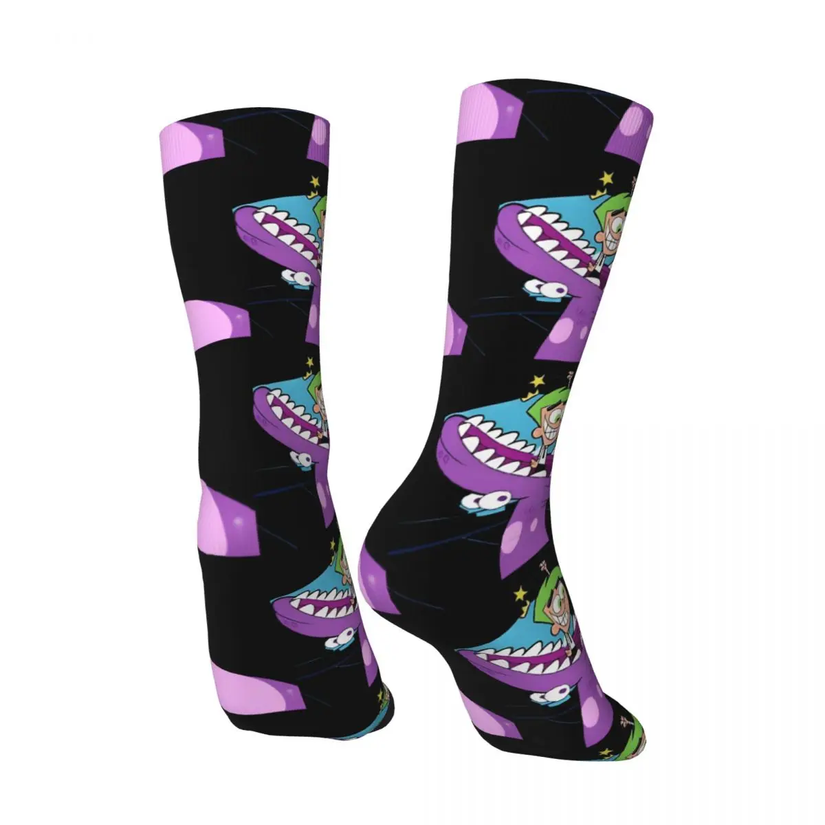 Hip Hop Retro Fairly Oddparents Crazy Men's compression Socks Unisex The Fairly Oddparents Street Style Pattern Printed Funny