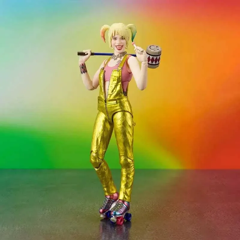 Bandai Birds of Prey Anime Figure SHF Harley Quinn Action Figure Collectibles Model High Poseability Toys For Boys Gift