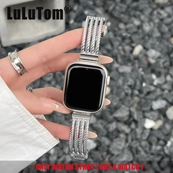 Metal Strap For Apple Watch UItra 8 7 49mm 45mm 44mm INS Stainless Steel Bracelet For iWatch Series 6 5 4 SE 42mm 40mm 38mm Band