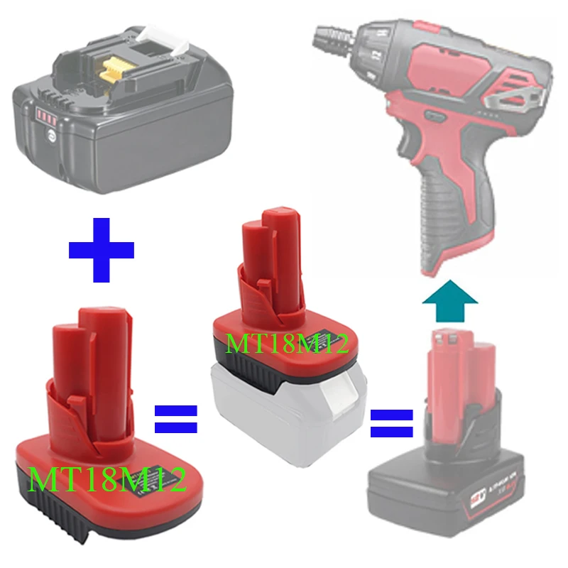 MT18M12 DM20M12 Adapter Converter For Makita For Dewalt 18V 20V For M18 Lithium Ion Battery For Milwaukee 12V For M12 Power Tool