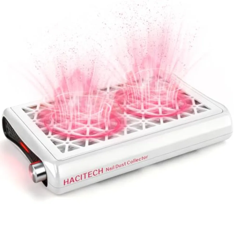 

Nail Dust Collector for Salon and Home Use with 1600PA Strong Suction 10-Level Adjustable Speed 30 Filter Papers Included Black