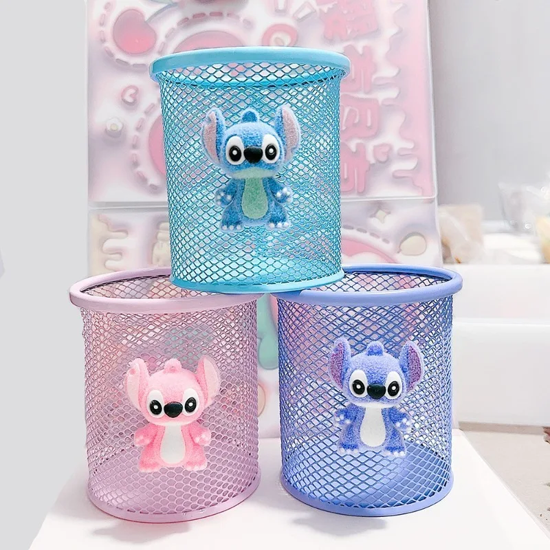 

Stitch Pen Holder Angel Cartoon Character Cute Circular Creative Hollow Out Stationery Miscellaneous Tool Storage Pencil Holder