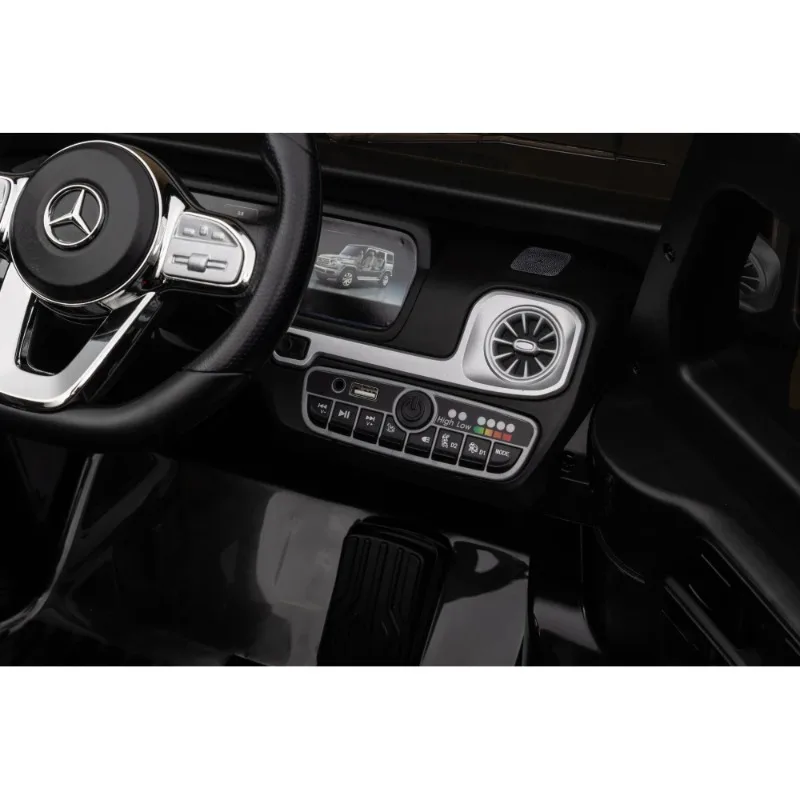 Licensed Mercedes-Benz G500 24V Kids Ride On Car with Remote Control 3 Speeds LED Lights Bluetooth MP3 Display Safety Belt