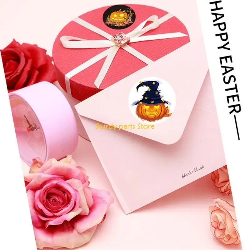 97qc da 500 pezzi/rotolo Halloween Adesivi zucca Scheletro Decallo Regalo Gift Adesivo carta