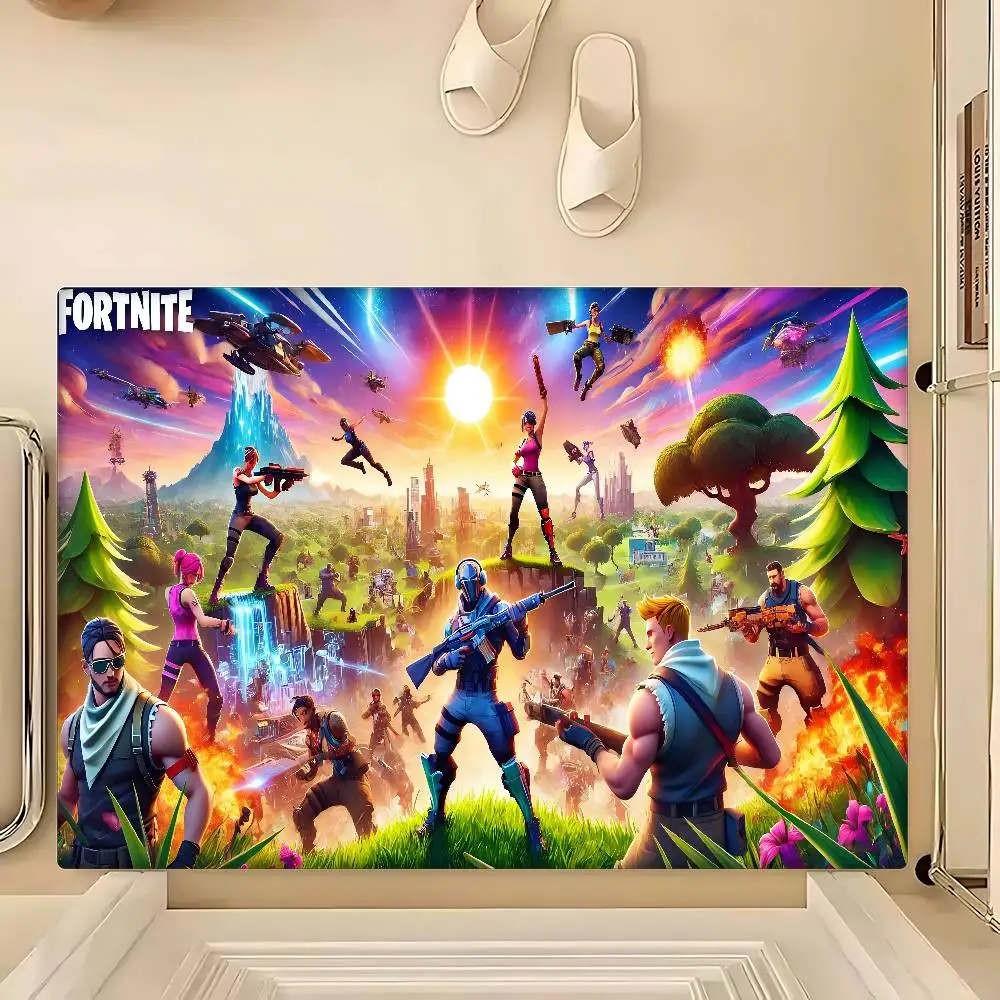 سجادة أرضية من Game F-Fortnite لتزيين غرفة الأطفال وغرفة النوم والشرفة ومضادة للانزلاق وبساط ترحيب لغرفة المعيشة